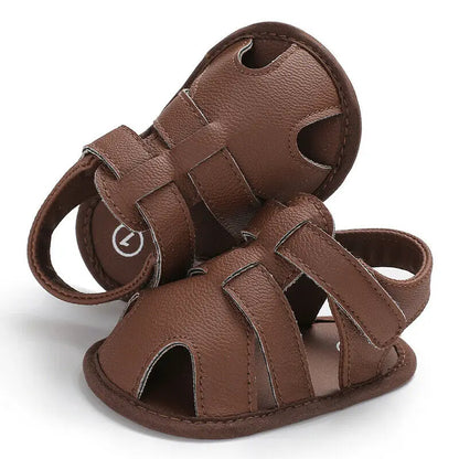 Baby & Toddler Leather First Walker Shoes | Unisex Soft Sole 0-18 Months