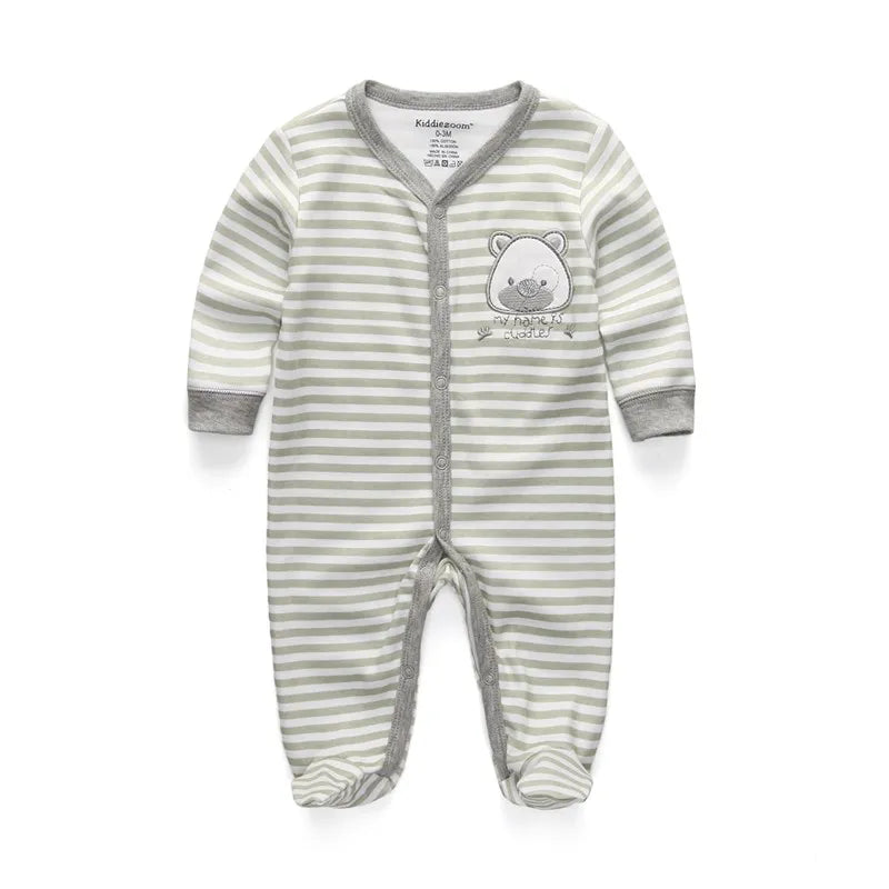 Newborn Baby Romper | Long Sleeve Cotton Jumpsuit 0-12M