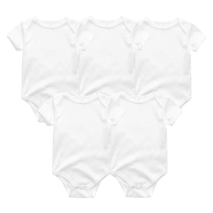 Baby Unisex Cotton Bodysuit 5-Pack | Short Sleeve Cartoon Print 0-12 Months