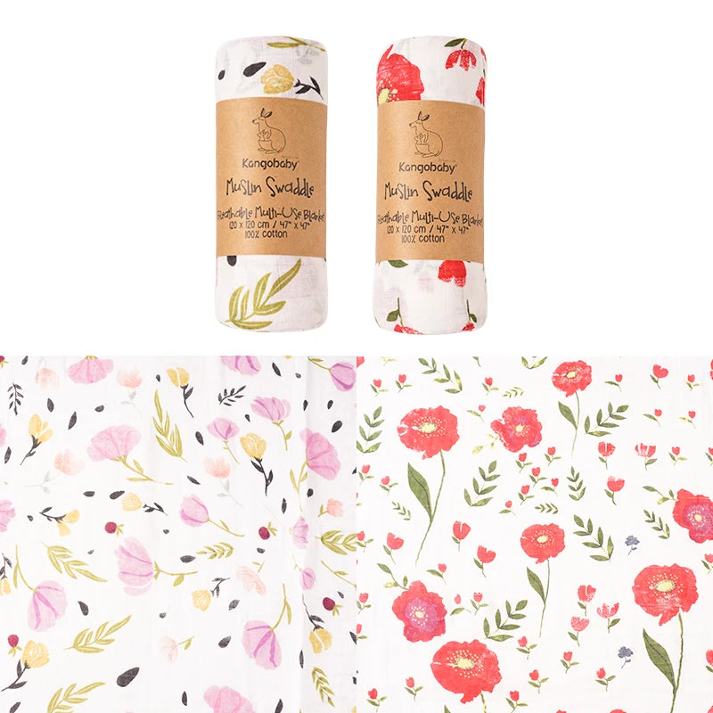 Baby Muslin Swaddle Blanket Set of 2 | 100% Cotton Newborn Wrap