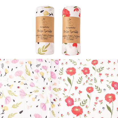 Baby Muslin Swaddle Blanket Set of 2 | 100% Cotton Newborn Wrap