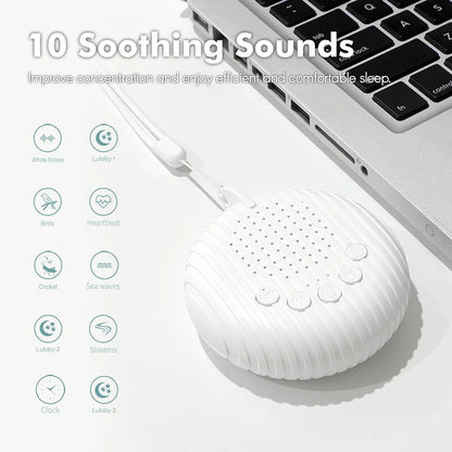 Baby White Noise Sleep Machine | 10 Soothing Sounds, USB Rechargeable, Volume Control