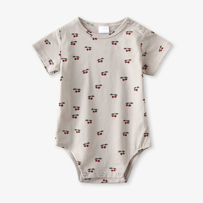 Baby Romper — Cute Cartoon Print, Short Sleeve Unisex