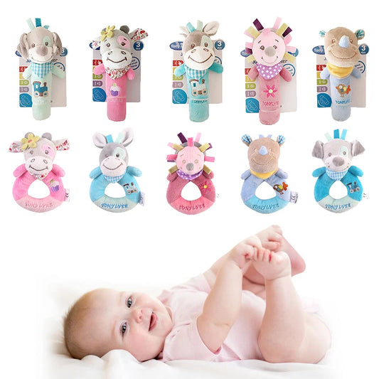 Baby Animal Plush Hand Bell Rattle Toy