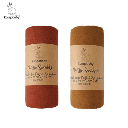 Baby Muslin Swaddle Blanket Set of 2 | 100% Cotton Newborn Wrap