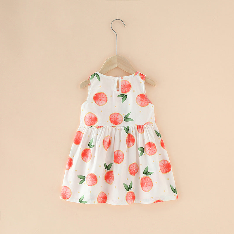 Girls Cotton Flower Dress | Sleeveless Princess Party Dress