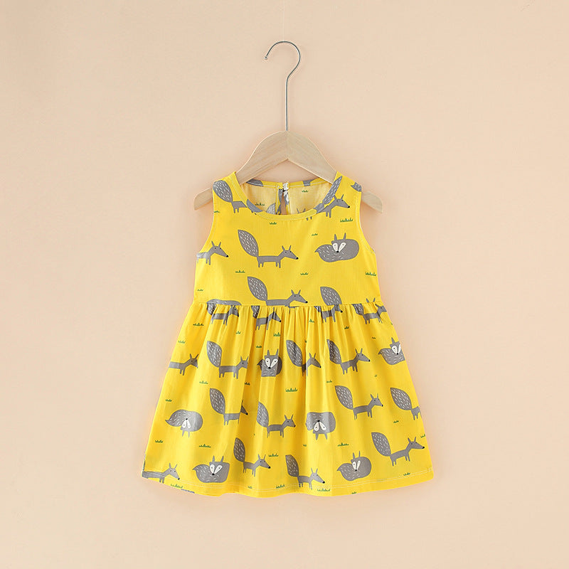Girls Cotton Flower Dress | Sleeveless Princess Party Dress