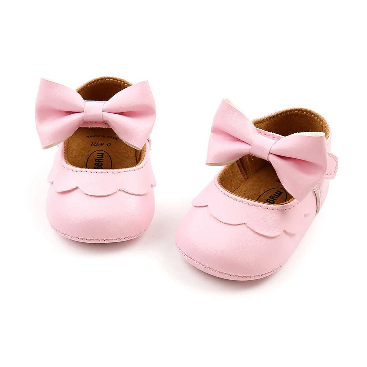 Baby Girls Bow Knot Soft Sole Princess Shoes | First Walker Flat Shoes 0-18 Months