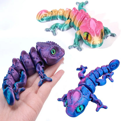 3D Printed Chameleon Figure | Multi-Joint Movable Kids Gift & Room Decoration