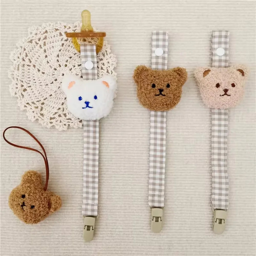Baby Pacifier Clip Chain | Cute Bear Dummy Holder for Newborns