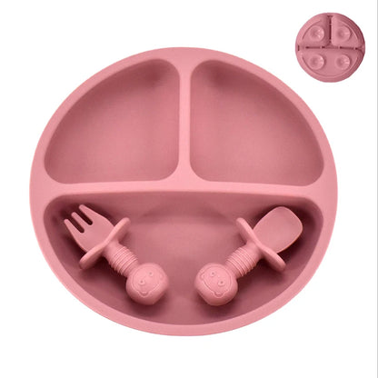 Baby Silicone Cartoon Dining Set | Plate, Cutlery & 4-Piece Options | BPA-Free