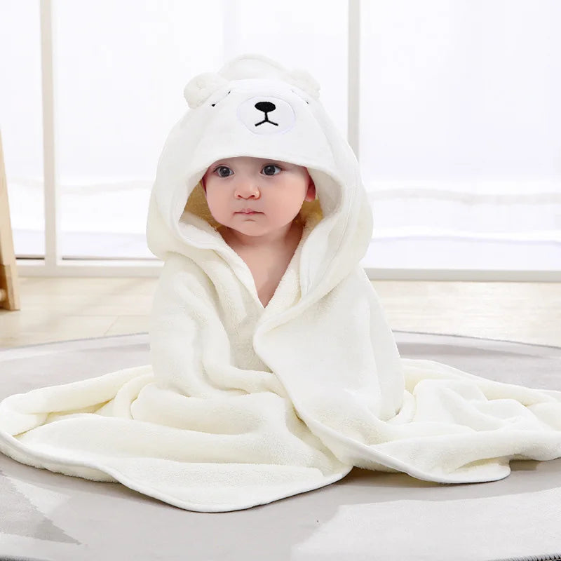 Cartoon Animal Baby Hooded Bath Towel | Soft Newborn Bathrobe for Boys & Girls