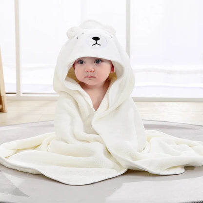 Cartoon Animal Baby Hooded Bath Towel | Soft Newborn Bathrobe for Boys & Girls