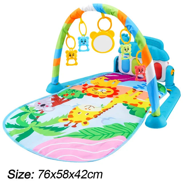 Baby Music Play Gym & Activity Mat | Piano Keyboard & Hanging Toys