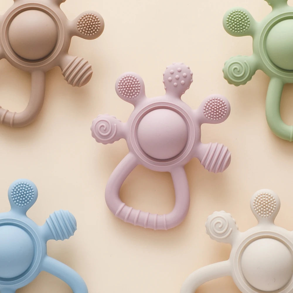 Baby Silicone Teether & Pacifier Chain Set