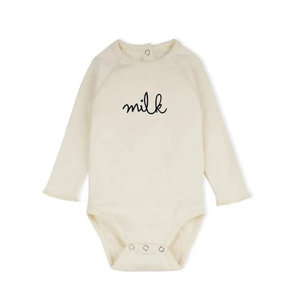 Newborn Romper — Organic Cotton Floral Print, Long Sleeve