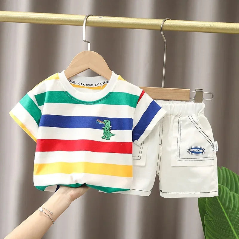 Kids Cotton T-Shirt & Shorts Fashion Set | Boys & Girls Summer 2PCS
