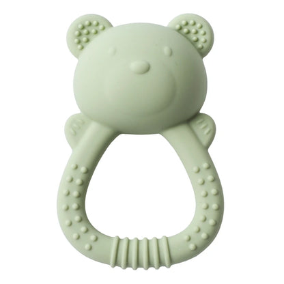 Silicone Bear Teether Rattle | Food-Grade Sensory Hand Bell for Babies 0–12 Months
