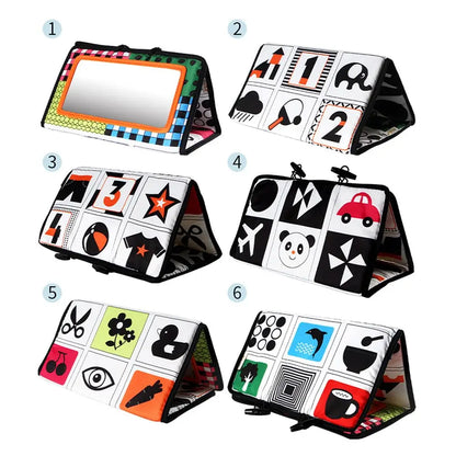 Baby Black & White Tummy Time Mirror Toy | Montessori Sensory Development Toy 0–12 Months