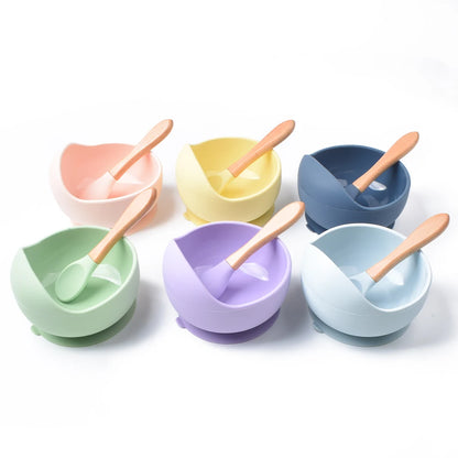 Baby Silicone Suction Bowl with Spoon | Waterproof Kids Feeding Tableware