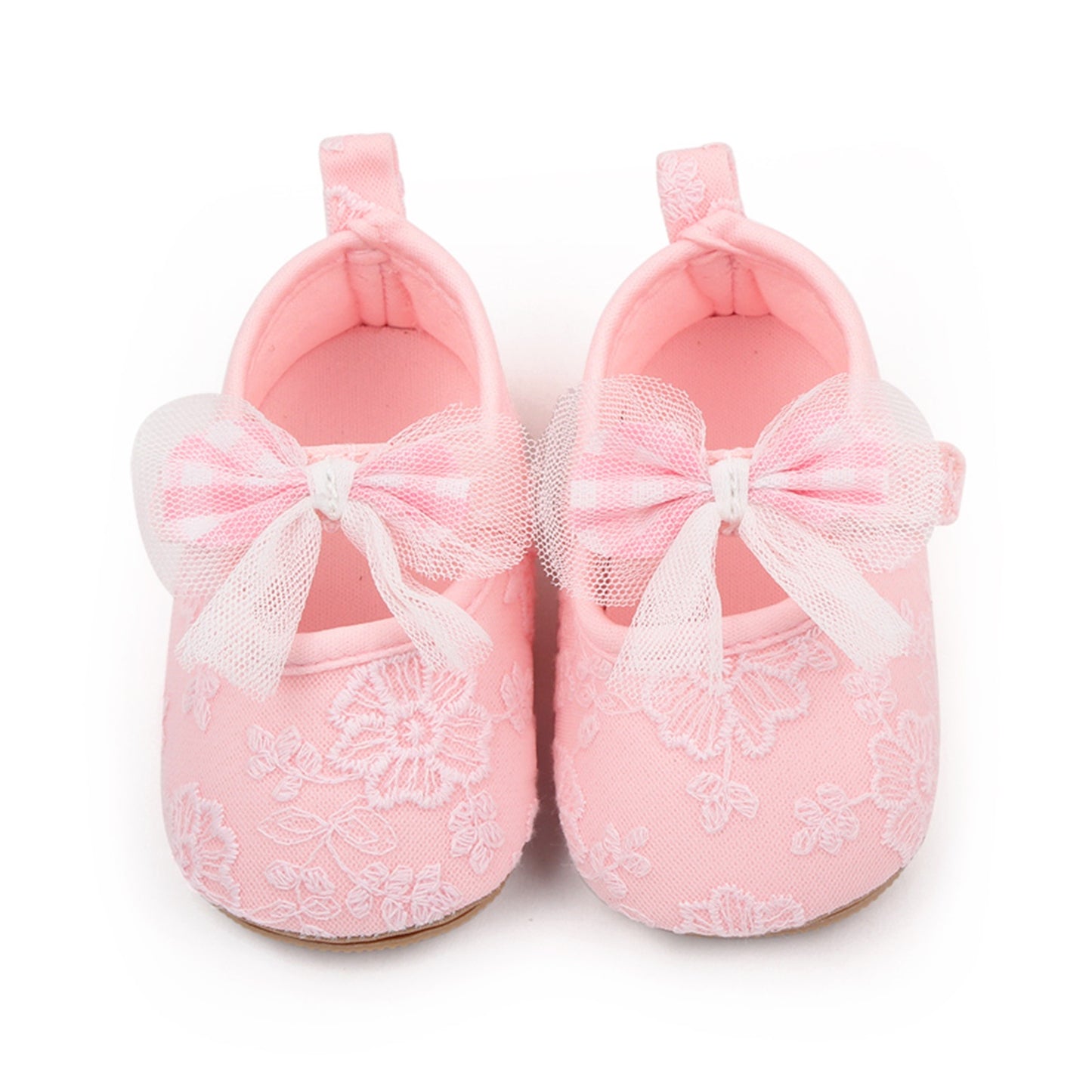 Baby Girls Bow Flower Soft Sole Princess Shoes | Non-Slip First Walker 0-18 Months