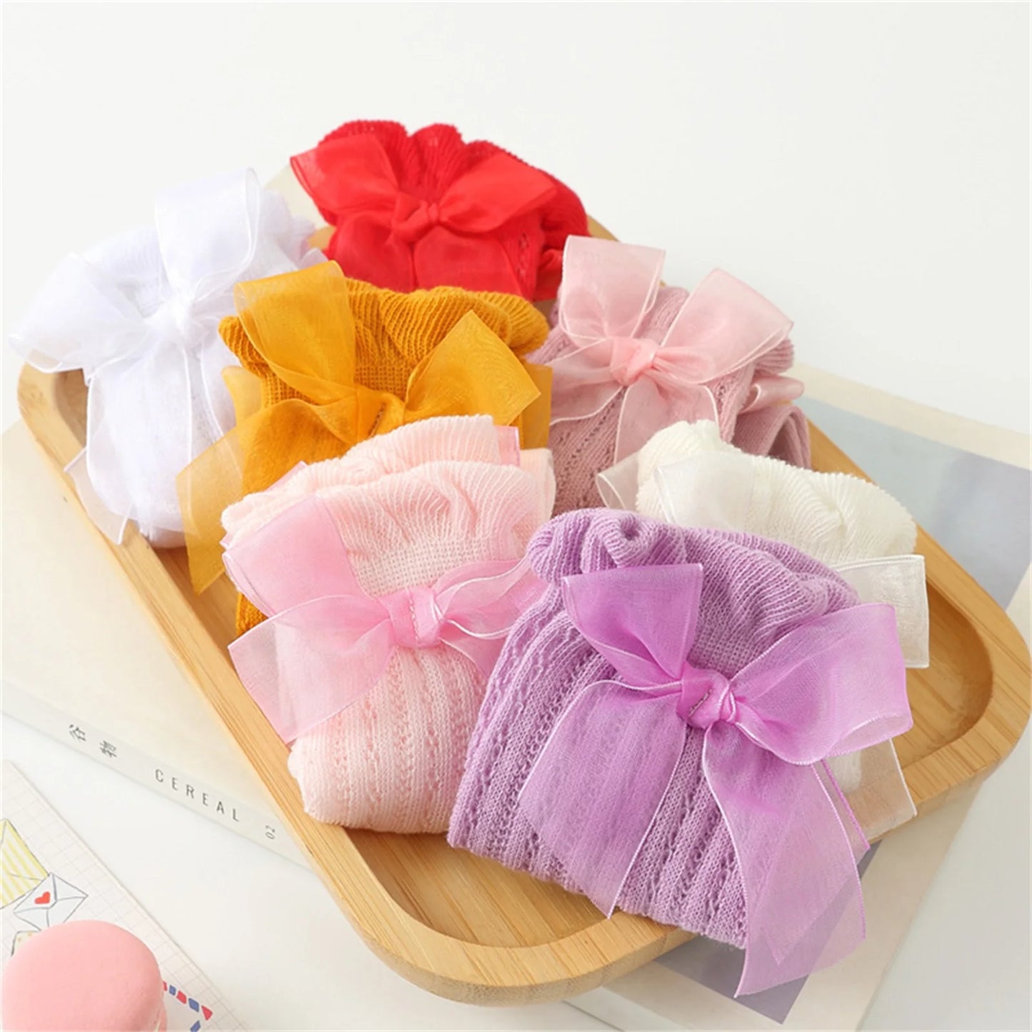 Baby Girls Over-The-Knee Bow Stockings | Breathable Cotton Socks 0-24 Months
