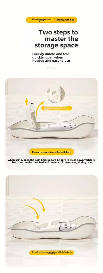 Baby Bath Lying Rack | Convertible Sit & Lie Bath Seat with Temperature Sensing for 0–6 Months