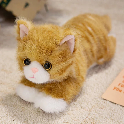 Realistic Cat Plush Toy | Lifelike Stuffed Kitten with Fur | 5 Colours | 40cm & 50cm