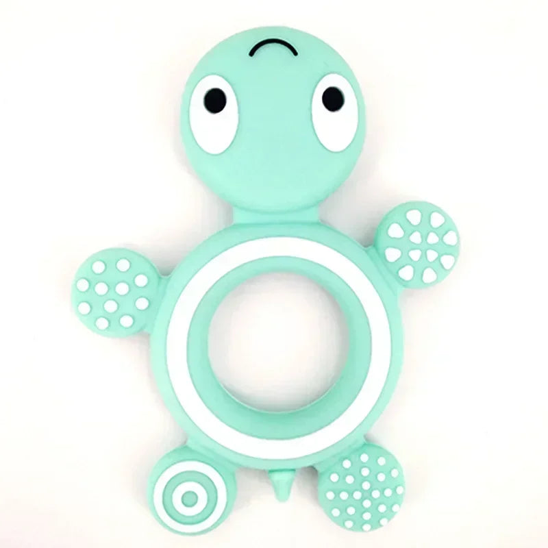 Silicone Turtle Baby Teether | Food-Grade Soft Tortoise Teething Toy | 8 Colours