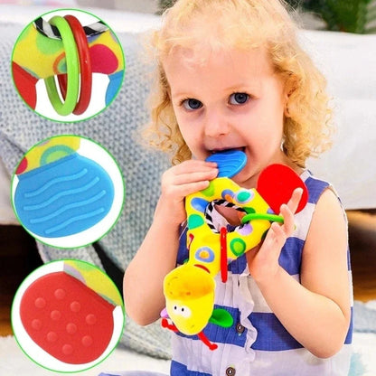Baby Handheld Rattle & Teether Toy | Animal Character Stroller Toy for Newborns