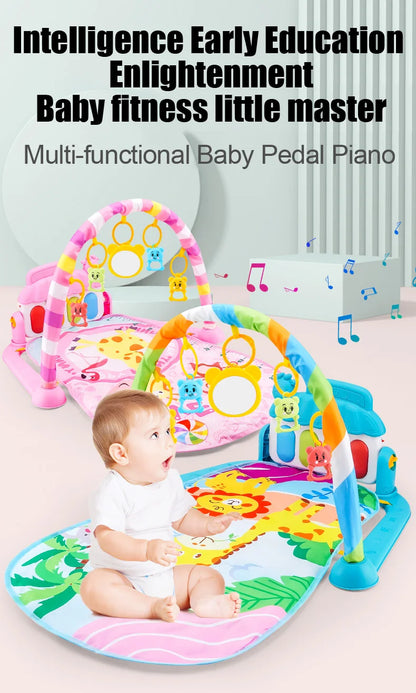Baby Music Play Gym & Activity Mat | Piano Keyboard & Hanging Toys