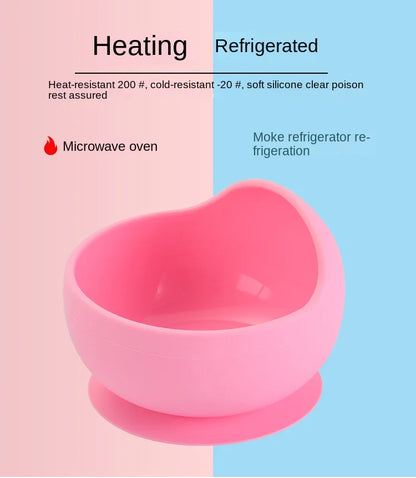 Baby Silicone Suction Bowl with Spoon | Waterproof Kids Feeding Tableware
