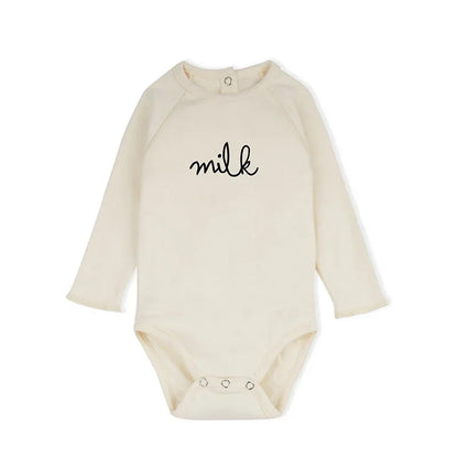 Newborn Romper — Organic Cotton Floral Print, Long Sleeve