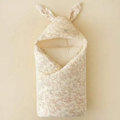 Newborn Bunny Ears Swaddle Blanket | Extra Soft Cotton Wrap