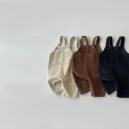 Baby Corduroy Overalls — Sleeveless Strap Jumpsuit, Unisex