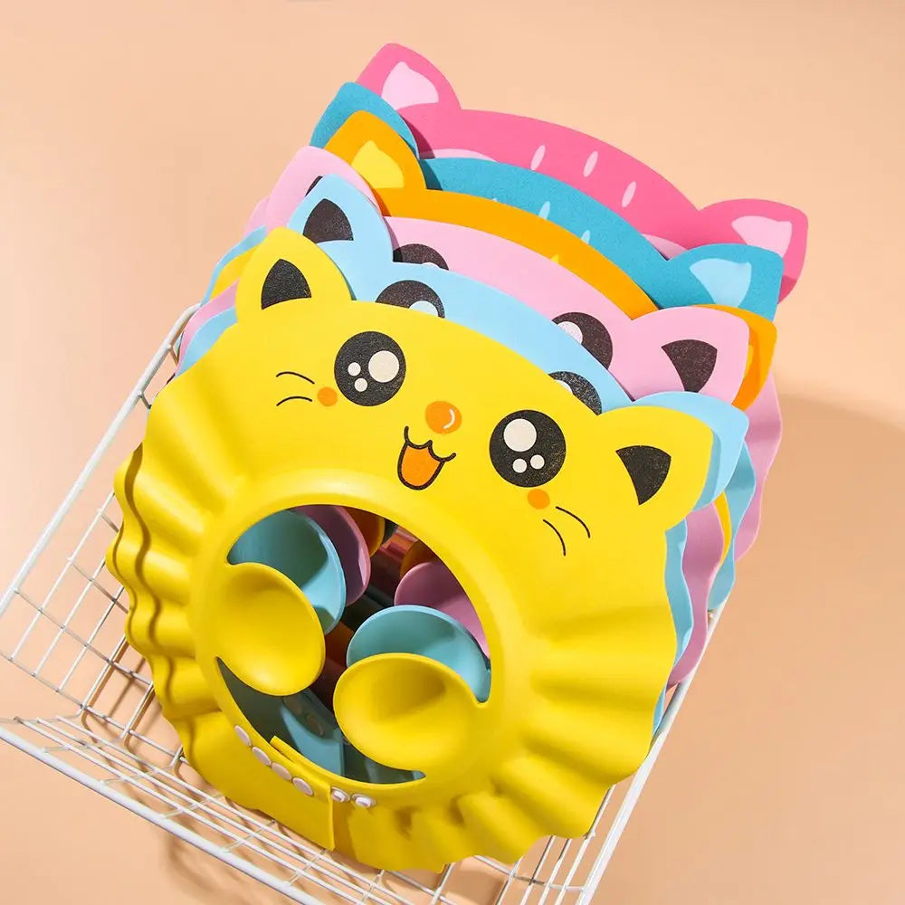Baby Bath Shower Cap & Hair Shield | Waterproof Ear & Eye Protection | 3 Styles | Yellow, Pink & Blue