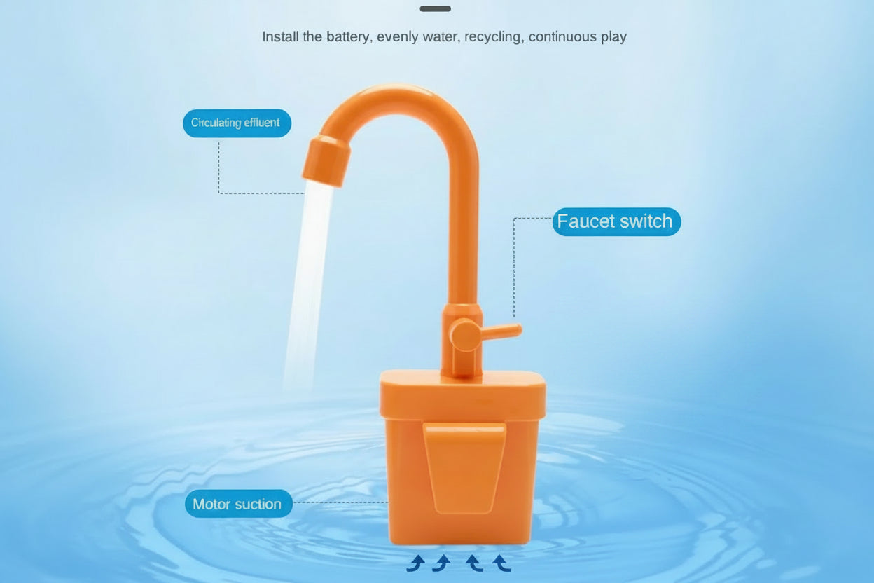 Kids Kitchen Sink Toy | Pretend Play Dish Wash Set for Children