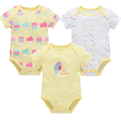 Baby Cotton Bodysuit 6-Pack | Short Sleeve Unisex Romper 0-12 Months