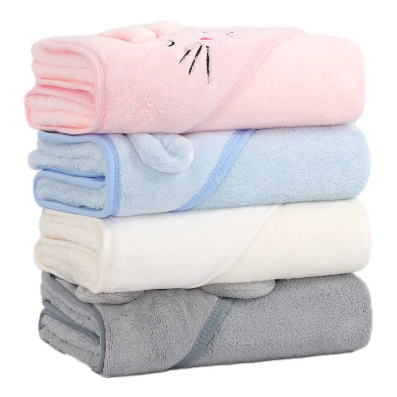 Cartoon Animal Baby Hooded Bath Towel | Soft Newborn Bathrobe for Boys & Girls