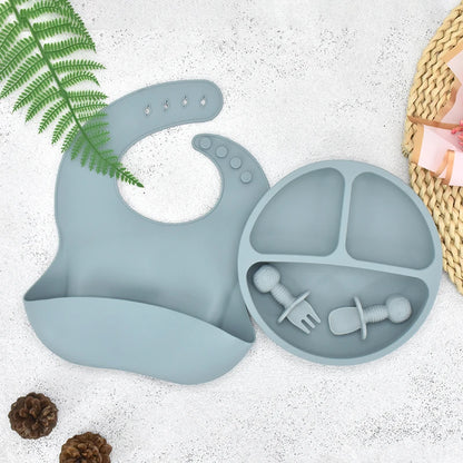 Baby Silicone Cartoon Dining Set | Plate, Cutlery & 4-Piece Options | BPA-Free