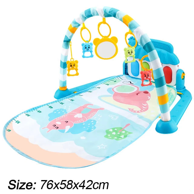 Baby Music Play Gym & Activity Mat | Piano Keyboard & Hanging Toys