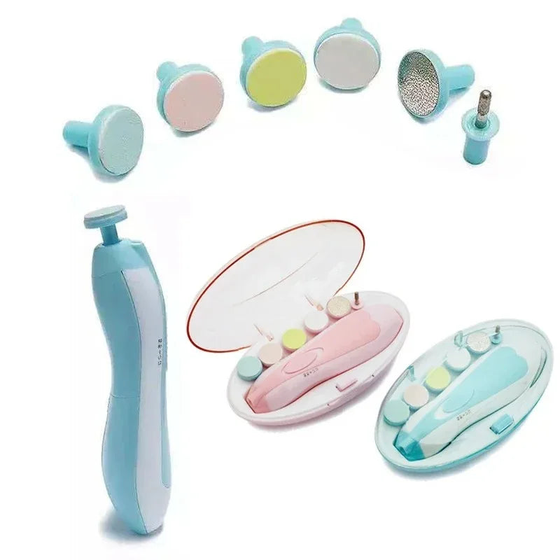 Electric Baby Nail Trimmer & Manicure Set | Safe Gentle File & Clipper for Newborns | Pink & Blue