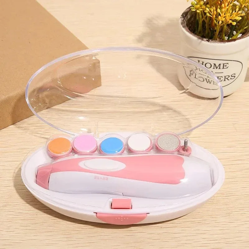 Electric Baby Nail Trimmer & Manicure Set | Safe Gentle File & Clipper for Newborns | Pink & Blue