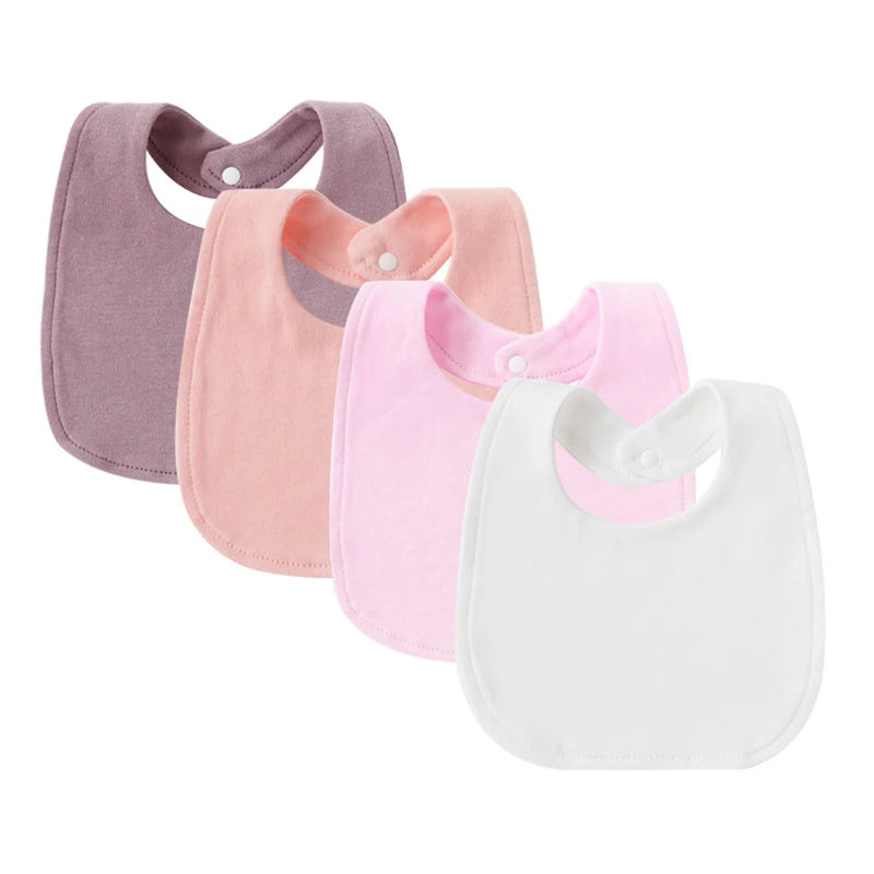 Baby Bibs & Burp Cloths Set | 4Pcs Cartoon Newborn Saliva Towels