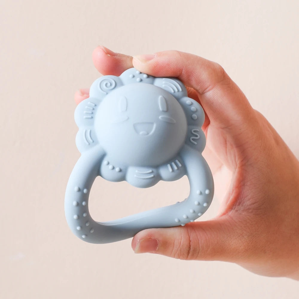 Silicone Bear Teether Rattle | Food-Grade Sensory Hand Bell for Babies 0–12 Months