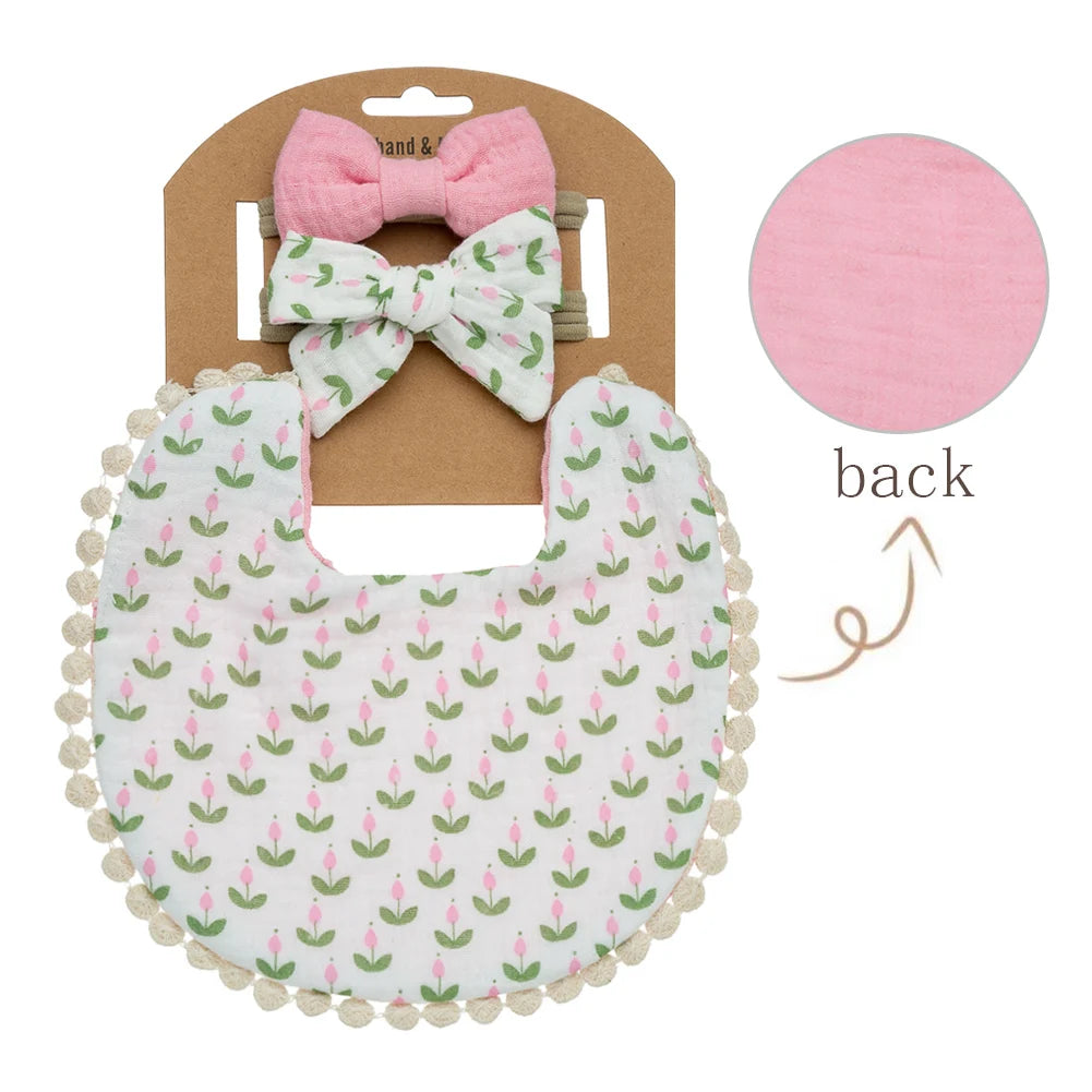 Baby Bib & Headband Gift Set