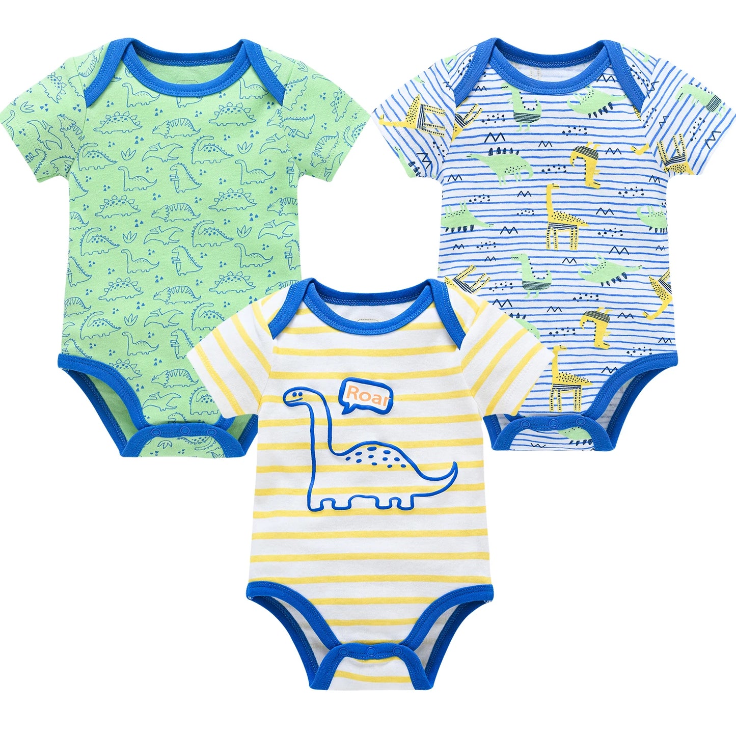 Baby Cotton Bodysuit 6-Pack | Short Sleeve Unisex Romper 0-12 Months