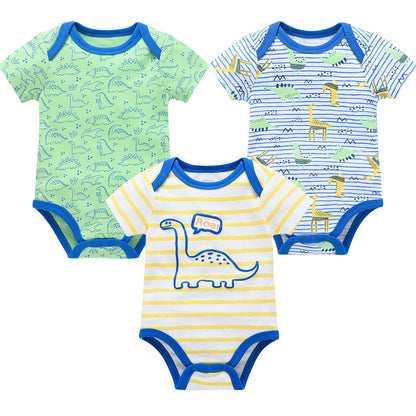 Baby Cotton Bodysuit 6-Pack | Short Sleeve Unisex Romper 0-12 Months