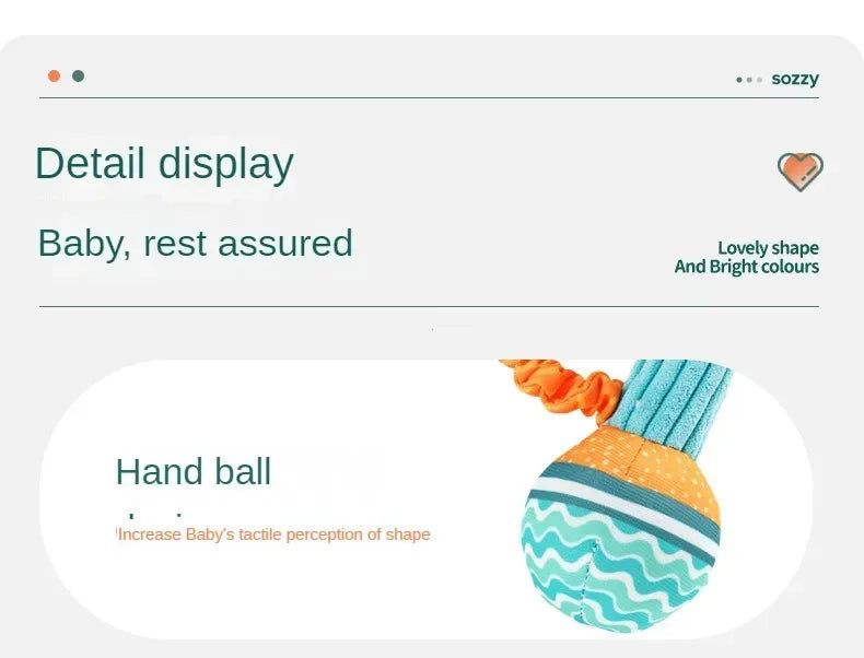 Baby Animal Rattle Toy | Soft Squeaky Crinkle Sensory Toy for Toddlers