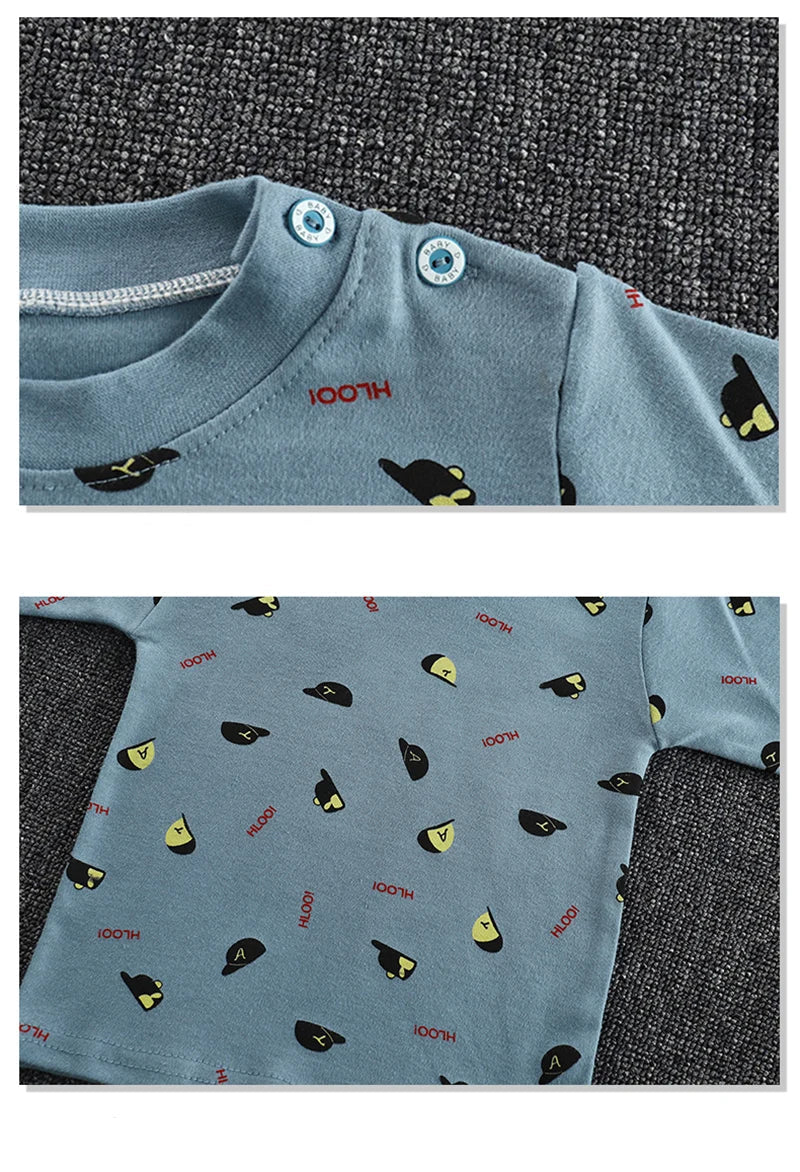 Kids Cotton Pyjama Long Johns Set | High Waist Underwear 9M-6 Years